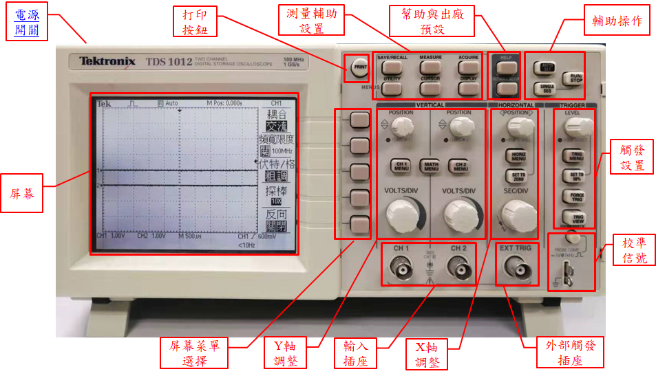 【仪器常用操作方法】tds1012示波器常用操作方法