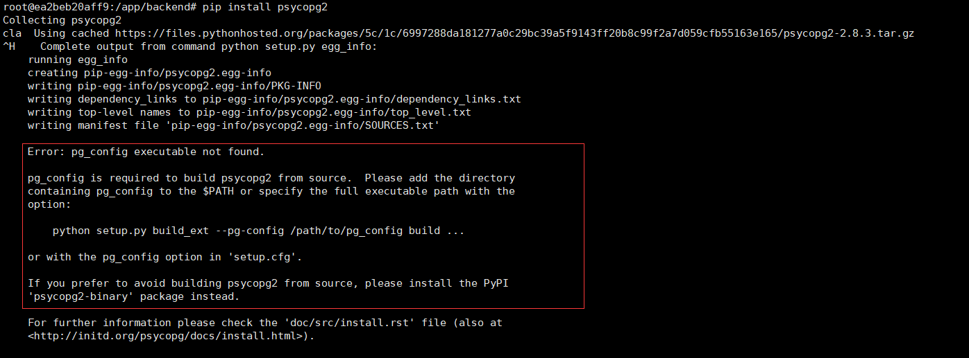 Centos安装Psycopg2是出错：Error: Pg_Config Executable Not Found .解决方案_Sort浅忆的博客-Csdn博客