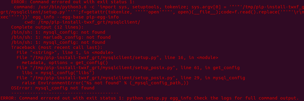 Pattern安装问题：Oserror: Mysql_Config Not Found_流沙009的博客-Csdn博客