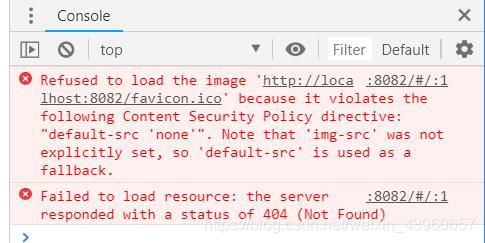 Refused to load the image 'http://localhost:8082/favicon.ico', Vue页面 ...