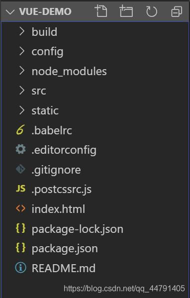 这个是我的新建的vue项目的demo，这个是大概的文件目录