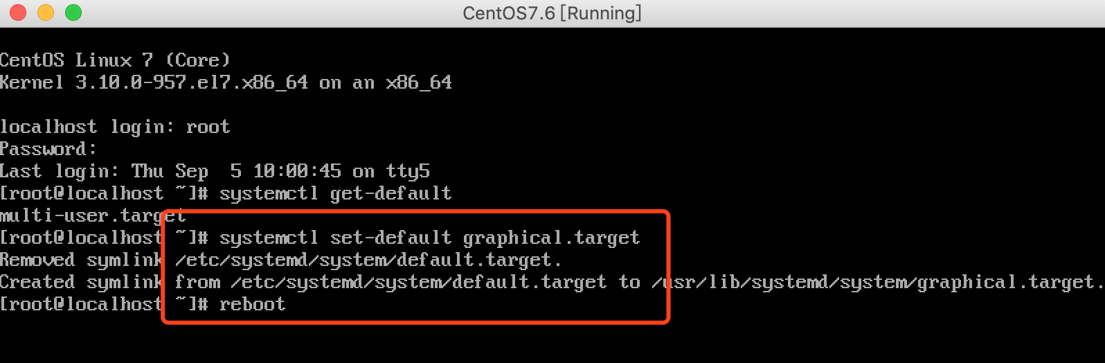 centos7命令行和图形界面的相互切换