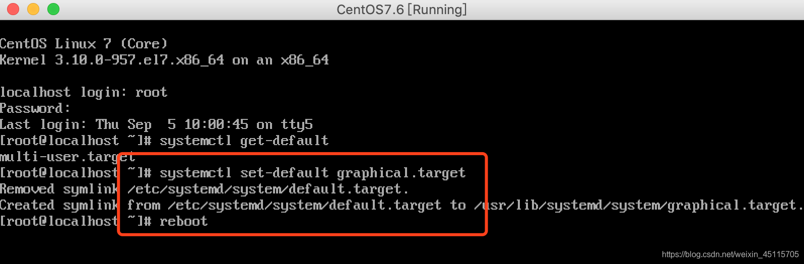 centos7命令行和图形界面的相互切换