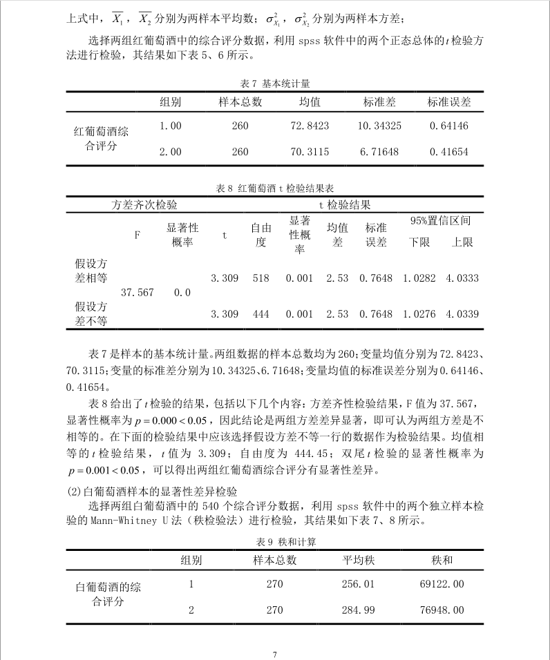 [数学建模] 3. 葡萄酒的评价