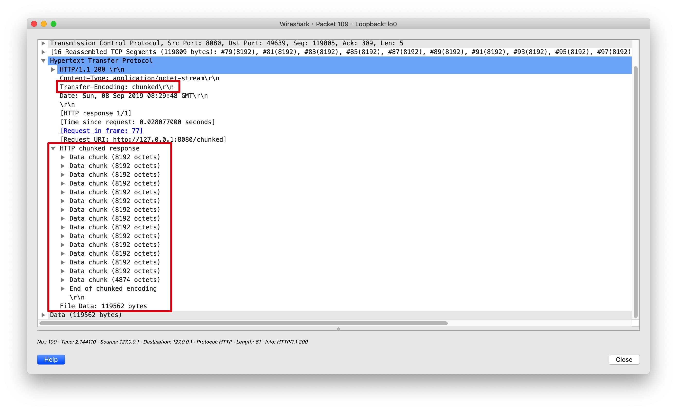 Transfer encoding chunked
