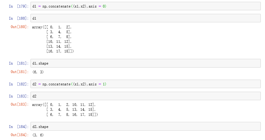 python vstack and hstack