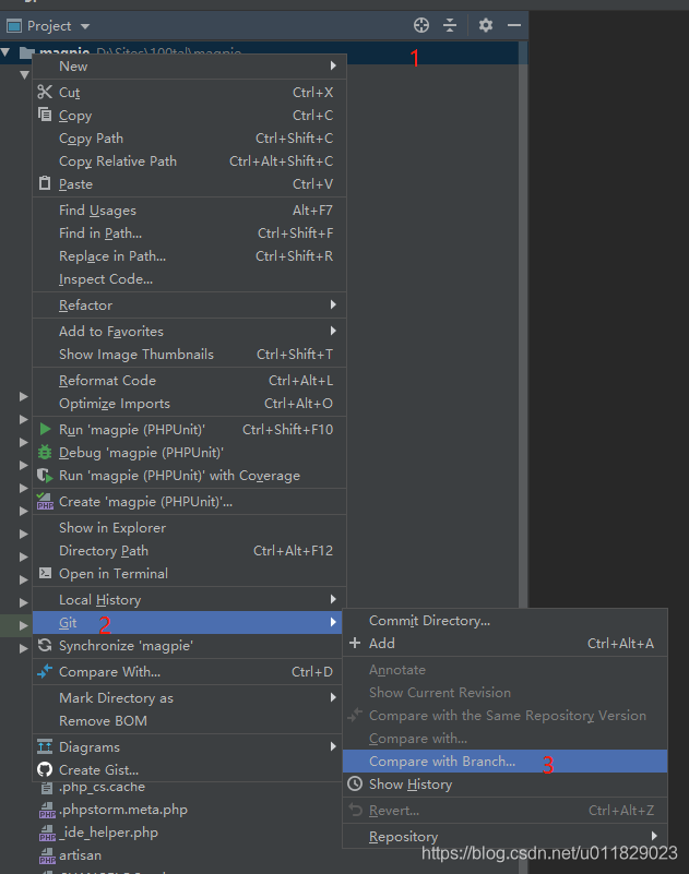 PHPstorm之git diff皂搓流程