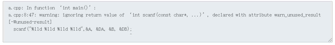 PAT之 Warning: Ignoring Return Value Of ‘int Scanf(const Char*, ...)’忽略 ...