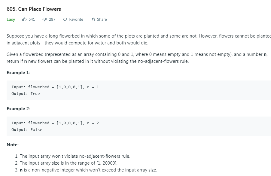 605. Can Place FlowersCSDN博客