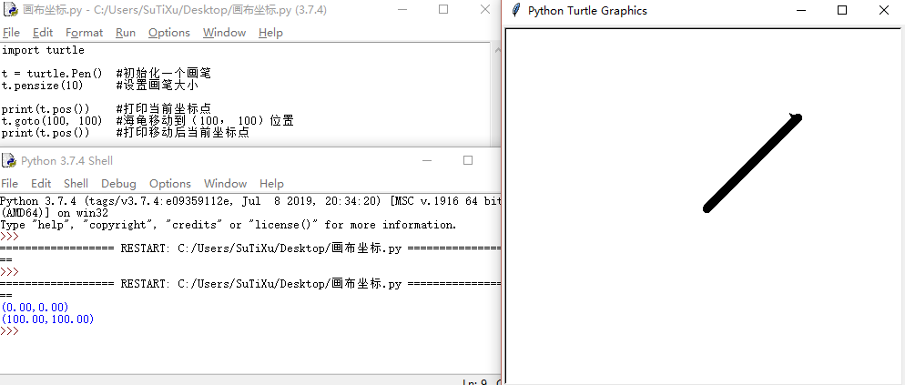 三、Python学习（一）海龟模块turtle库介绍与画布坐标