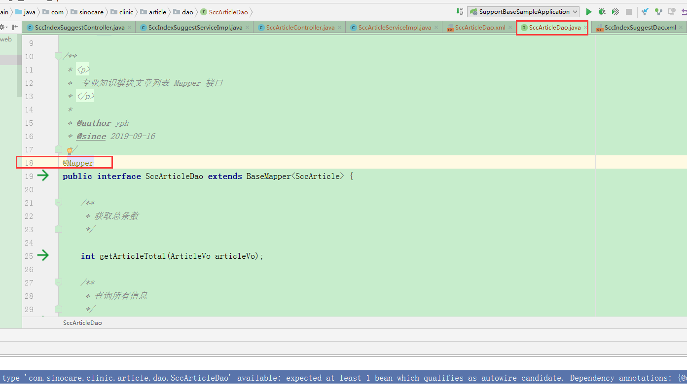 报错处理一Dependency annotations