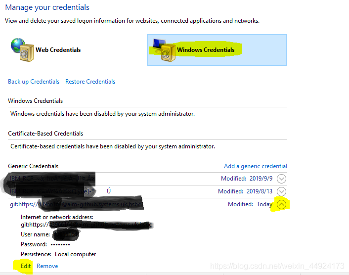 git中fatal: Authentication failed的问题 for win10_win fatal: authentication ...