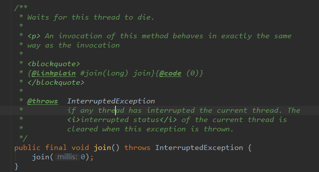 我们翻越下官网中Thread 关于join的说明