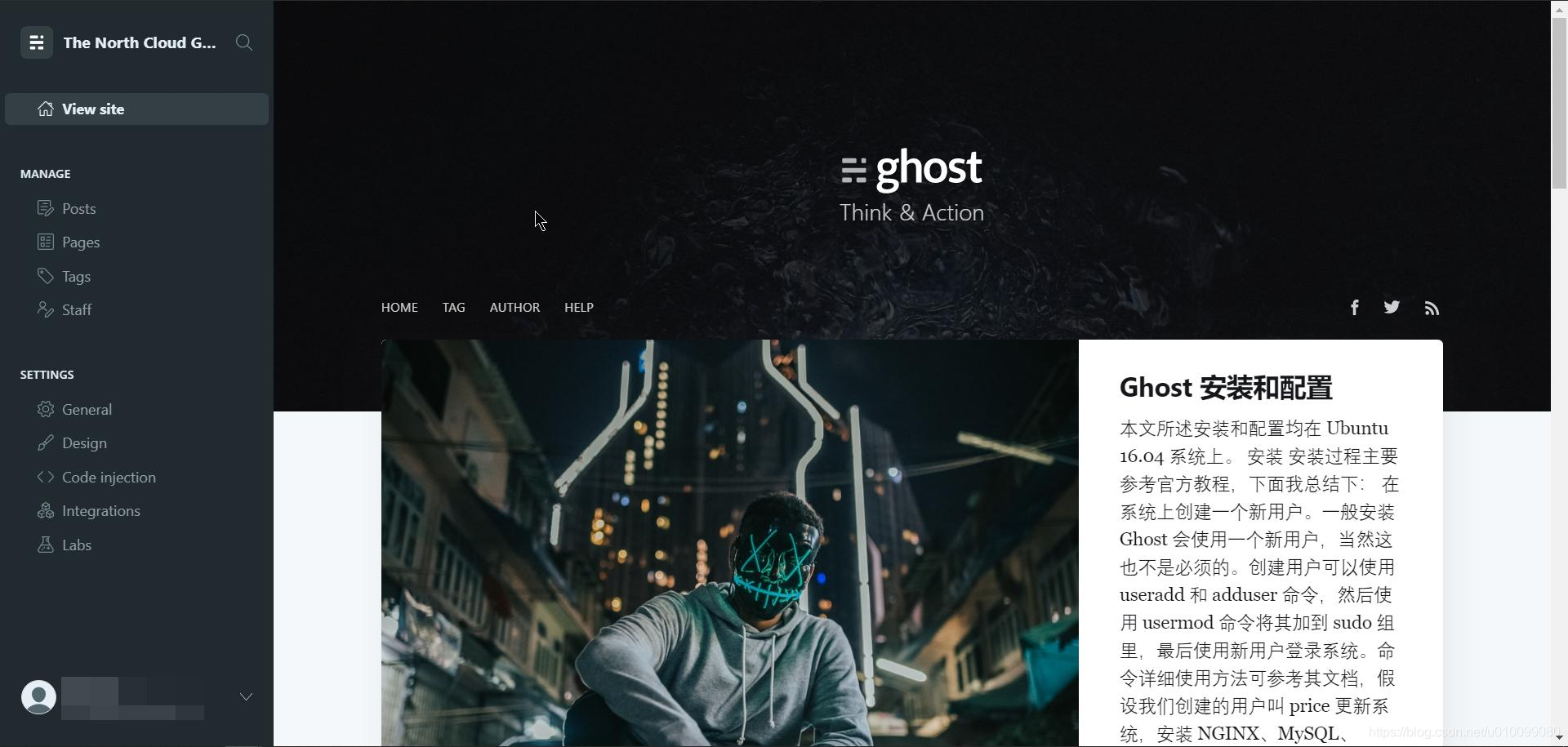 Ghost 后台