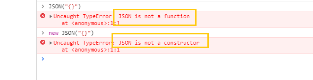 JSON不是函数，也不是构造函数