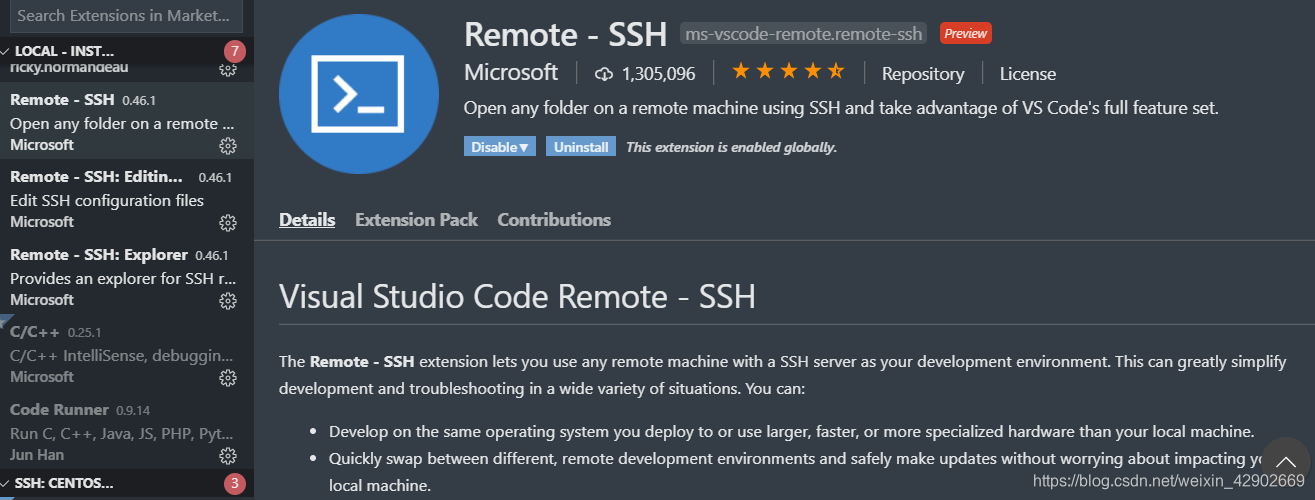 Remote Development 是一个插件合集，其中比较重要的是 Remote - SSH 和 Remote - SSH: Editing Confi