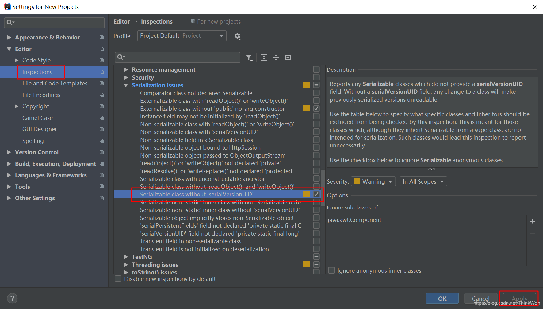 SEQ ID NO IDEA to generate serialVersionUID