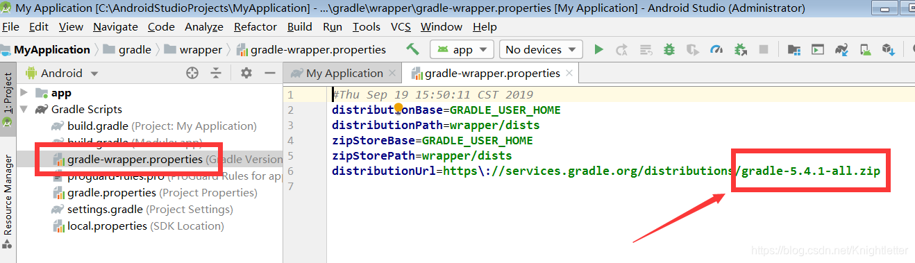 View project depends Gradle version number