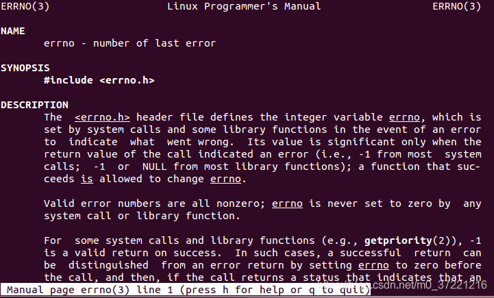 Linux错误代码 Errno H与返回值 Einval 格格的博客 Csdn博客 Einval
