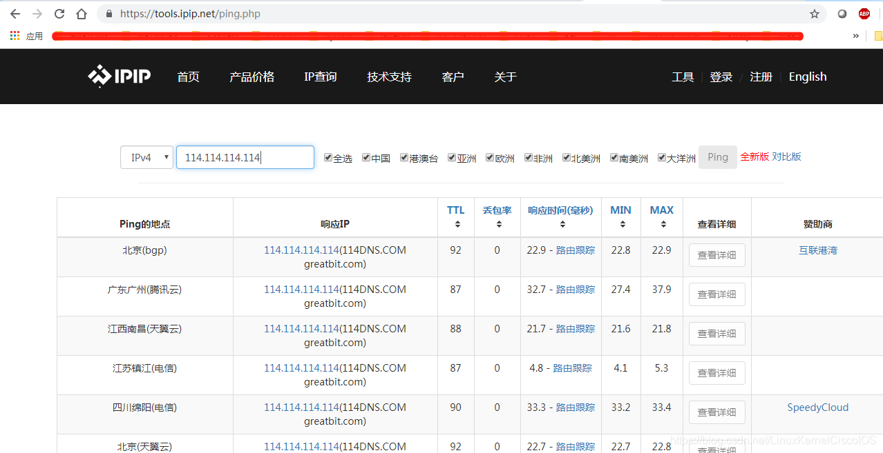 测试全球网络到给定ip地址的延迟 工具 Ipip Tools Ping Linuxkernelciscoios的博客 Csdn博客