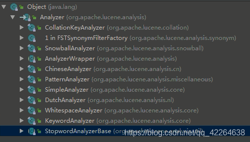 Analyzer 分词器子类我这里先用的标准分词器