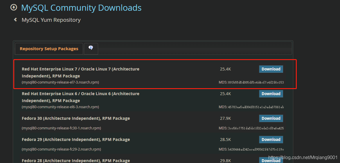 mysql yum 源