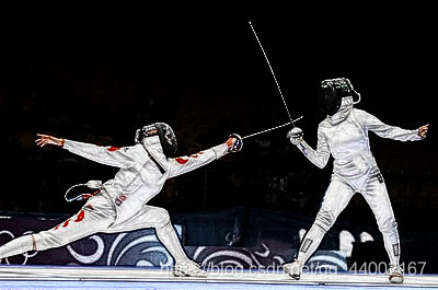 Swordsman fencing