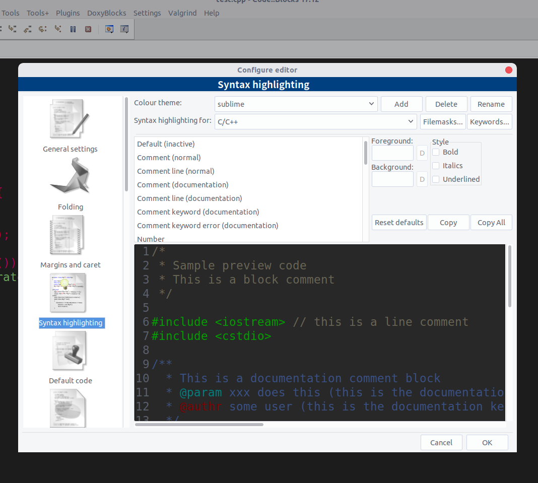 CodeBlocks 主题美化(编辑器修改主题)_codeblocks主题-CSDN博客