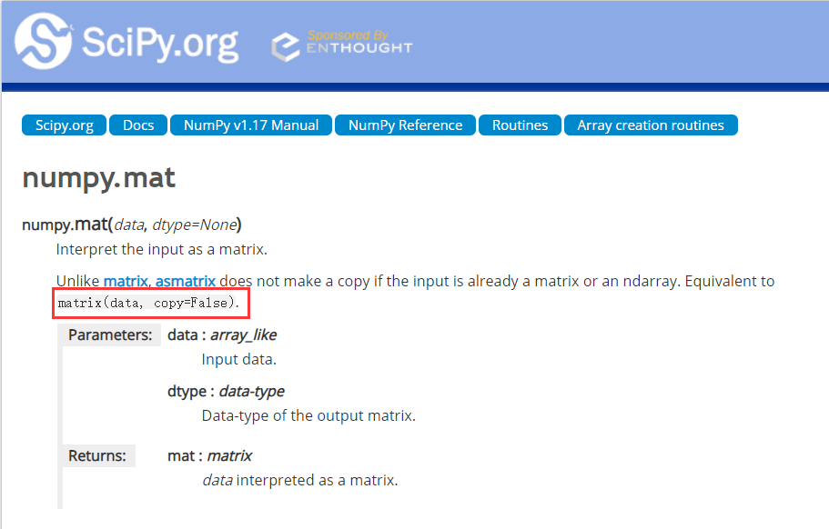 numpy.mat和numpy.matrix的区别_np.mat和np.mayrixCSDN博客