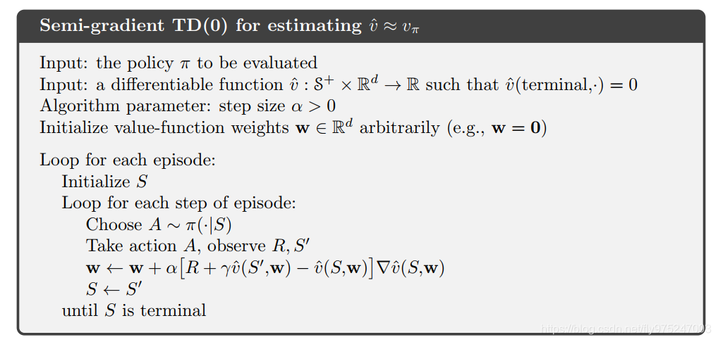 基于半梯度的TD(0)值函数评估法