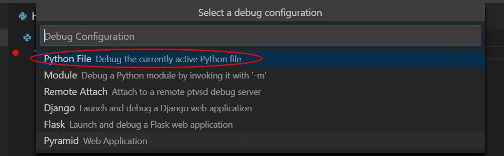 vscode debug python script