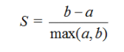 s=b−amax(a,b)s=b−amax(a,b)