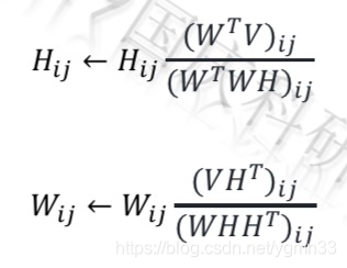 注意W在H之后进行更新，更新W时使用的H是更新之后的H