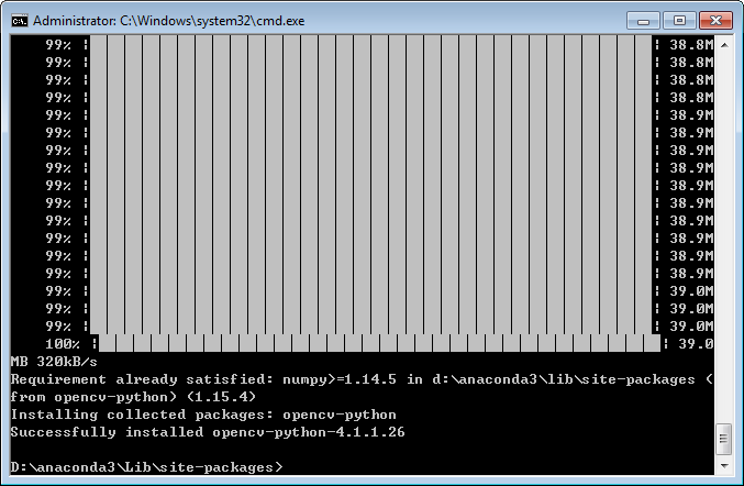 anaconda install cv2