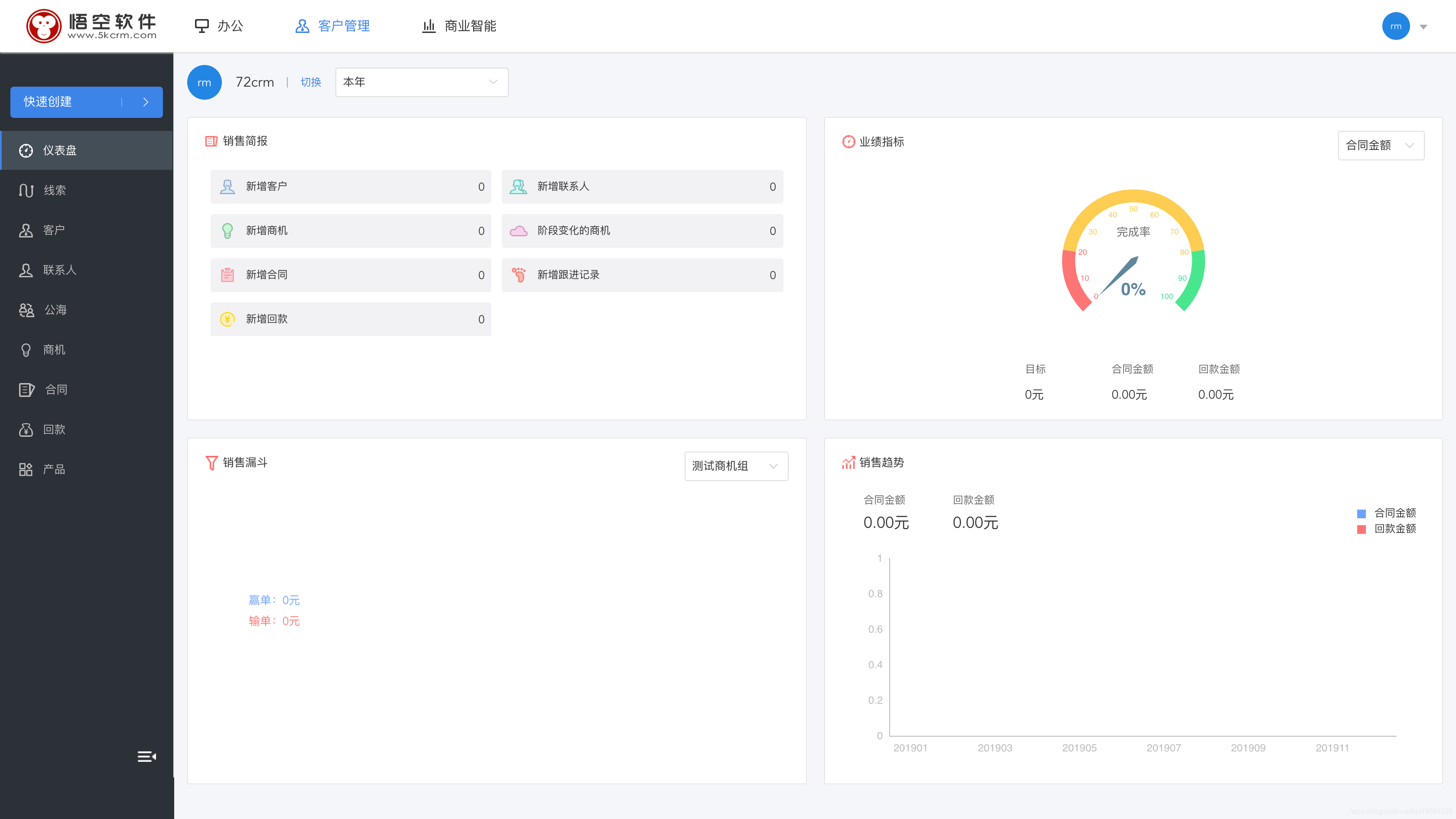 悟空 CRM项目效果图