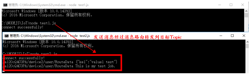 基于Topic消息路由的M2M设备间通信Node JS SDK 示例