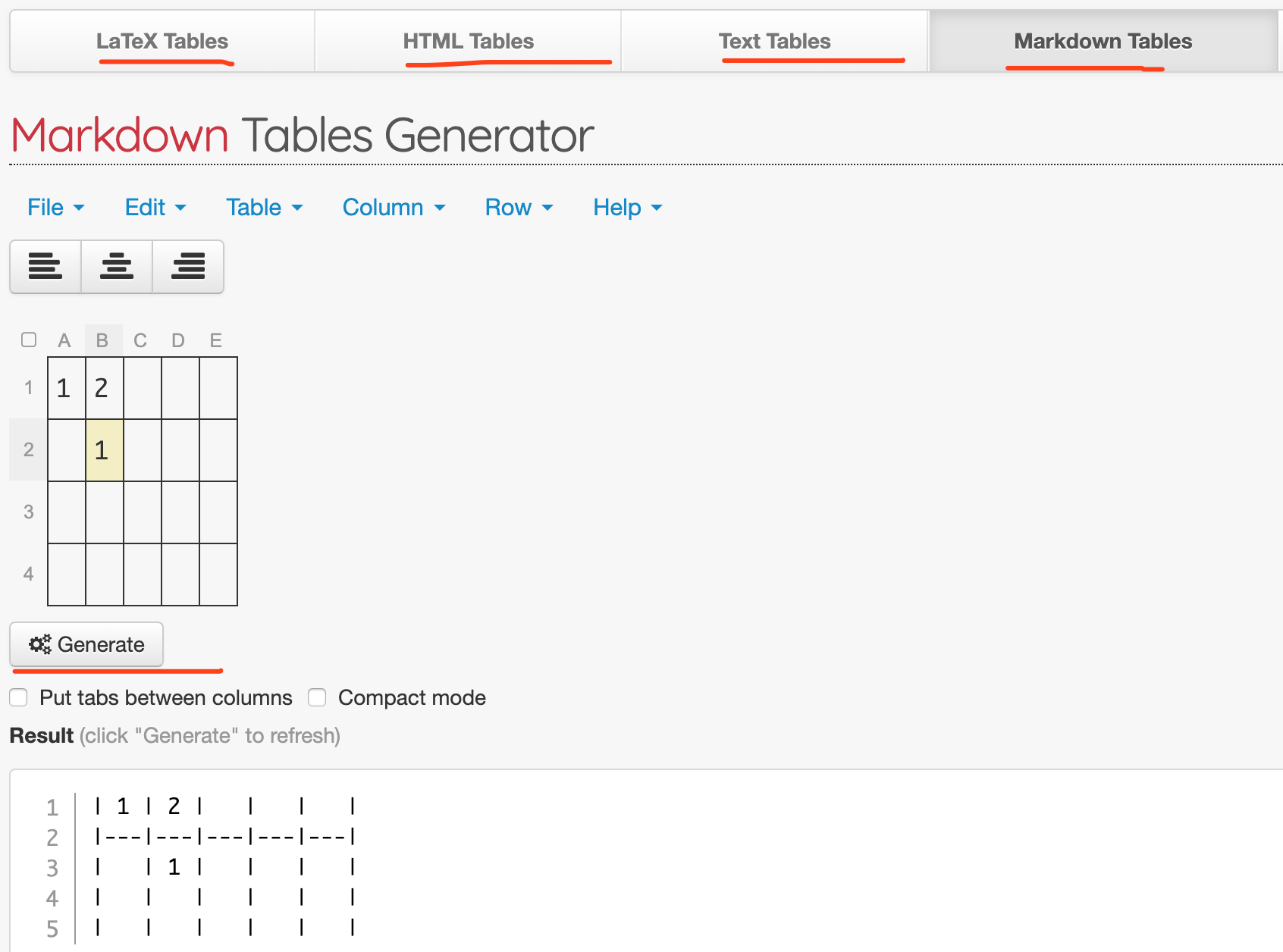 markdown table fill color