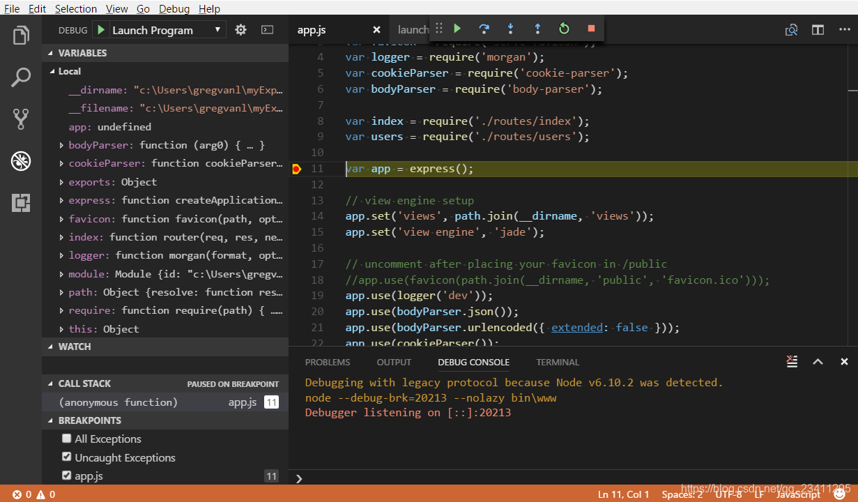 使用vscode开发express项目_express vscode debug-CSDN博客