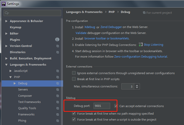 phpstorm xdebug hanging