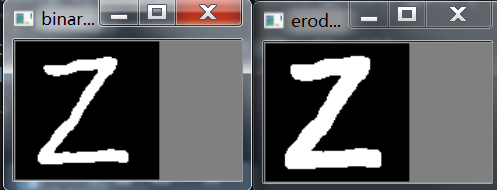 膨胀(dilate)膨胀的作用:对象大小增加一个像素(3x3)平滑对象边缘减少