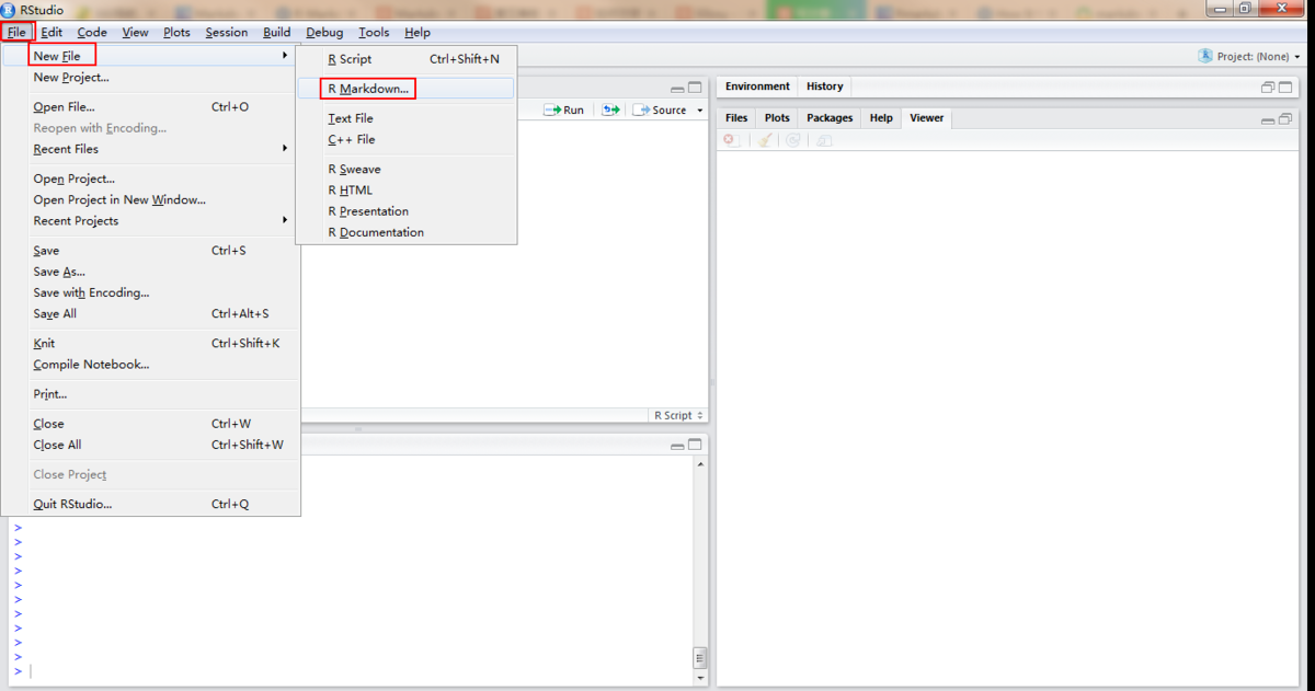 新建一个Rmarkdown文件