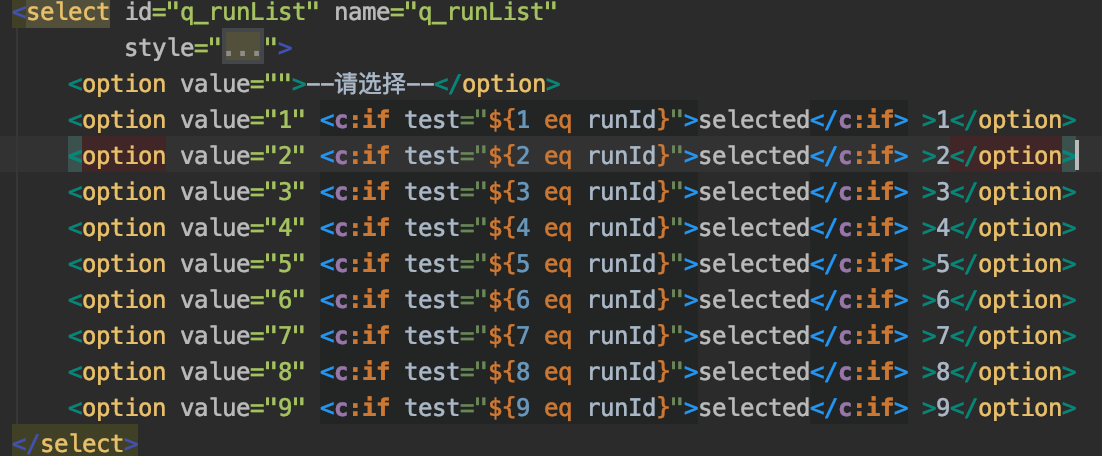 Jsp Form Select Option Example