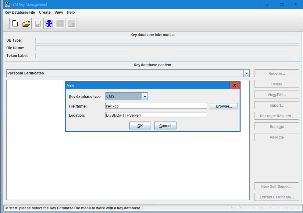 使用IBM的Key Management 申请证书,并更换IBM Http server的旧证书_ibm virtual media key ...