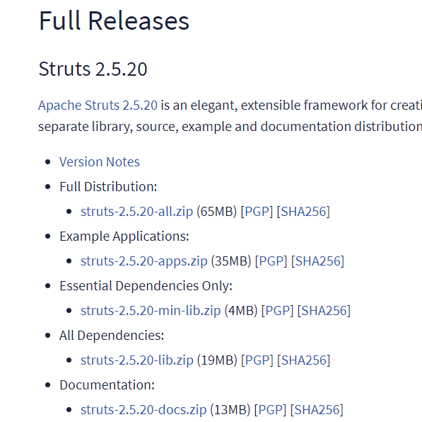 strtus2.5.20相关jar包及源码