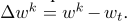 ∆wk = wk−wt