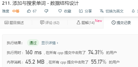 LeetCode 211. 添加与搜索单词 - 数据结构设计(Trie树)