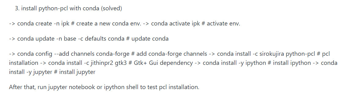 python中安装使用pcl