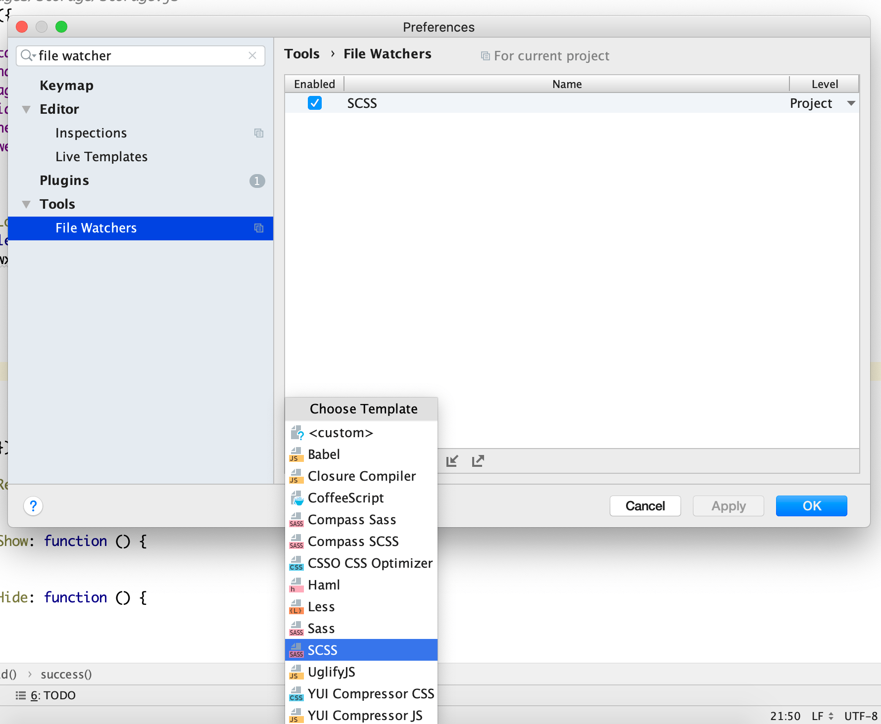 phpstorm filewatcher stylus