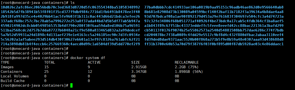 docker system df