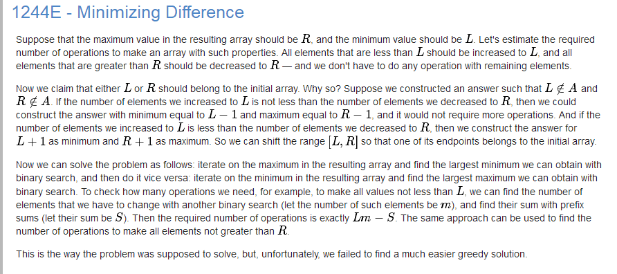 Minimizing Difference CodeForces - 1244E(贪心题)